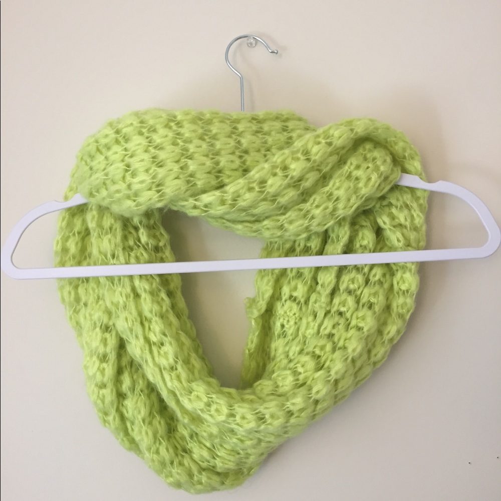 Neon Yellow Knit Infinity Scarf